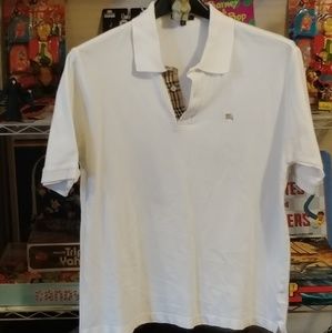XL White Burberry Polo Shirt